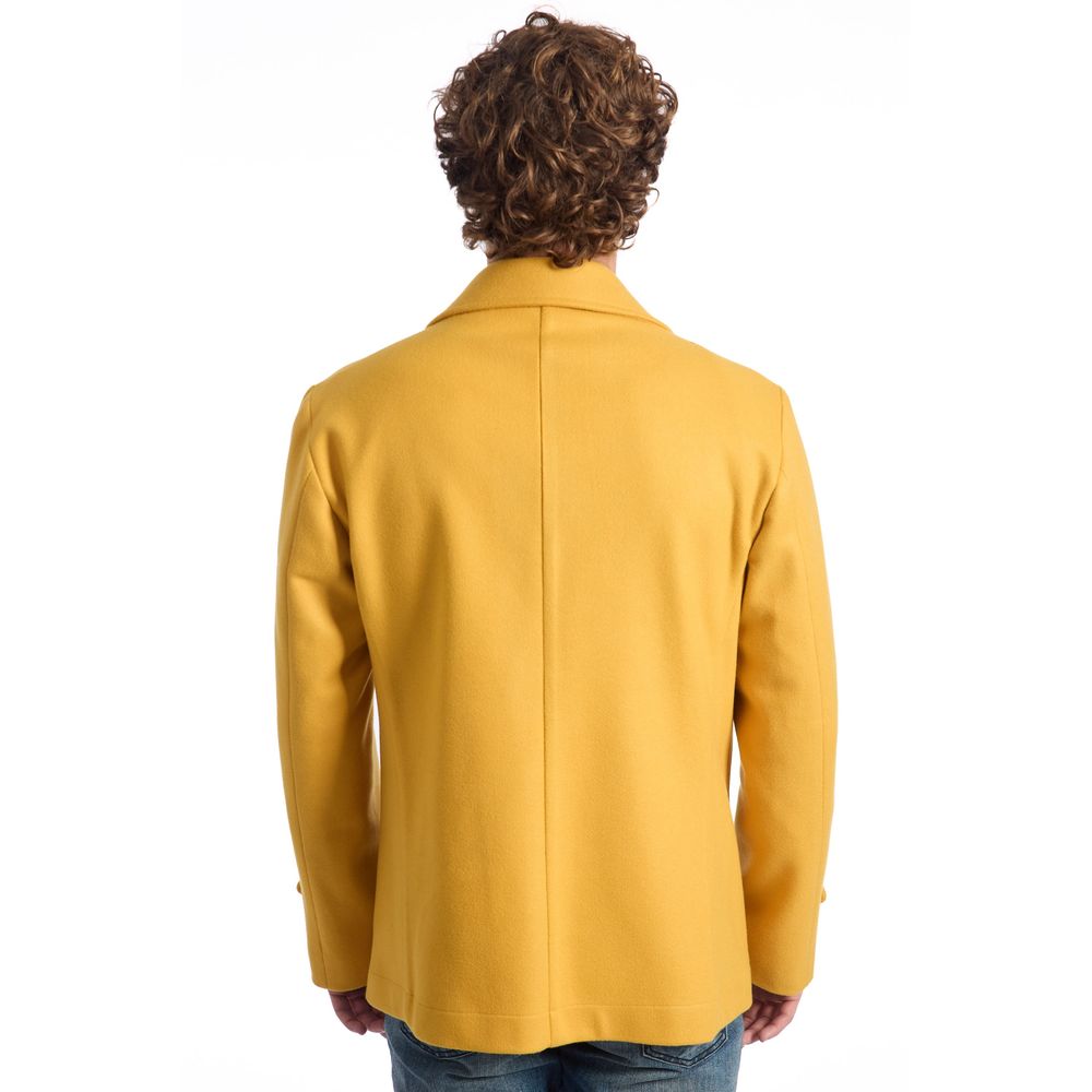 Roberto Pepe Men's Luxury Yellow Wool Jacket