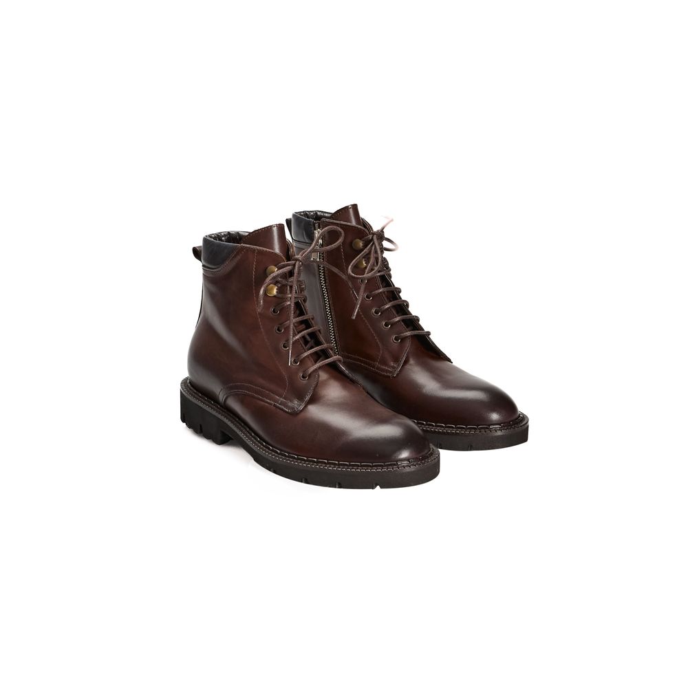 Roberto Pepe Men's Luxury Boots in Brown Calf Leather