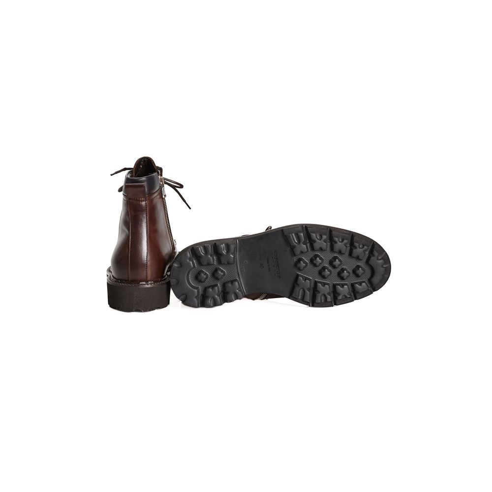 Roberto Pepe Men's Luxury Boots in Brown Calf Leather