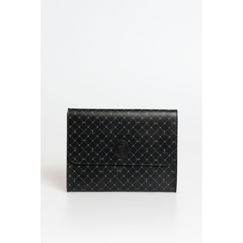 Trussardi Schwarzer Polyester Männer Clutch