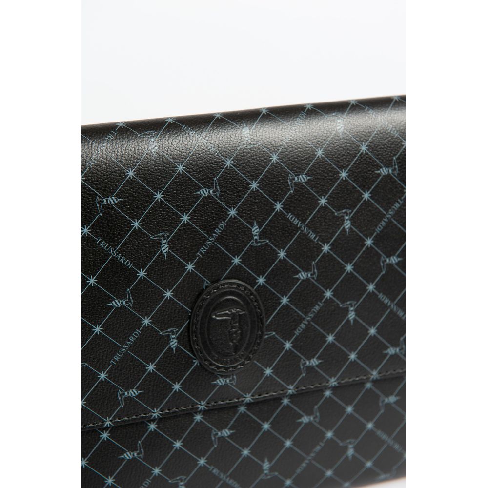 Trussardi Schwarzer Polyester Männer Clutch