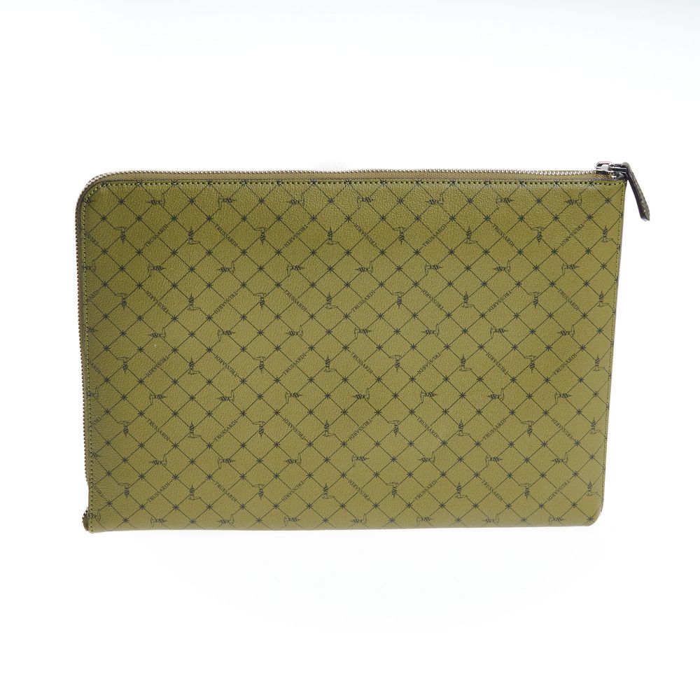 Trussardi Green Leather Men's Clutch