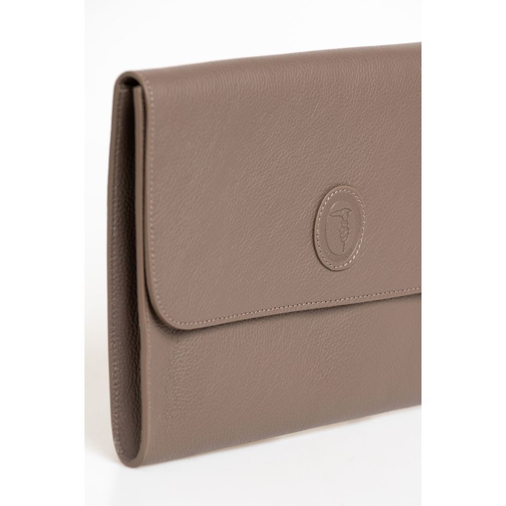 Trussardi Braunes Polyester Männer Clutch