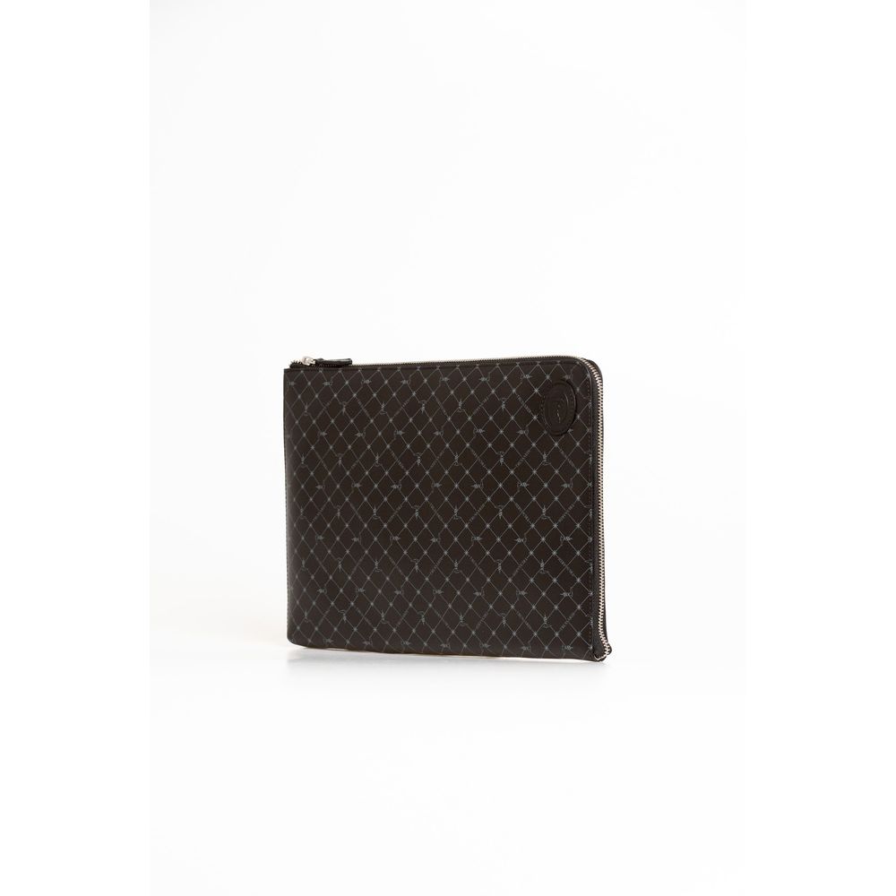 Trussardi Schwarzes Leder Männer Clutch