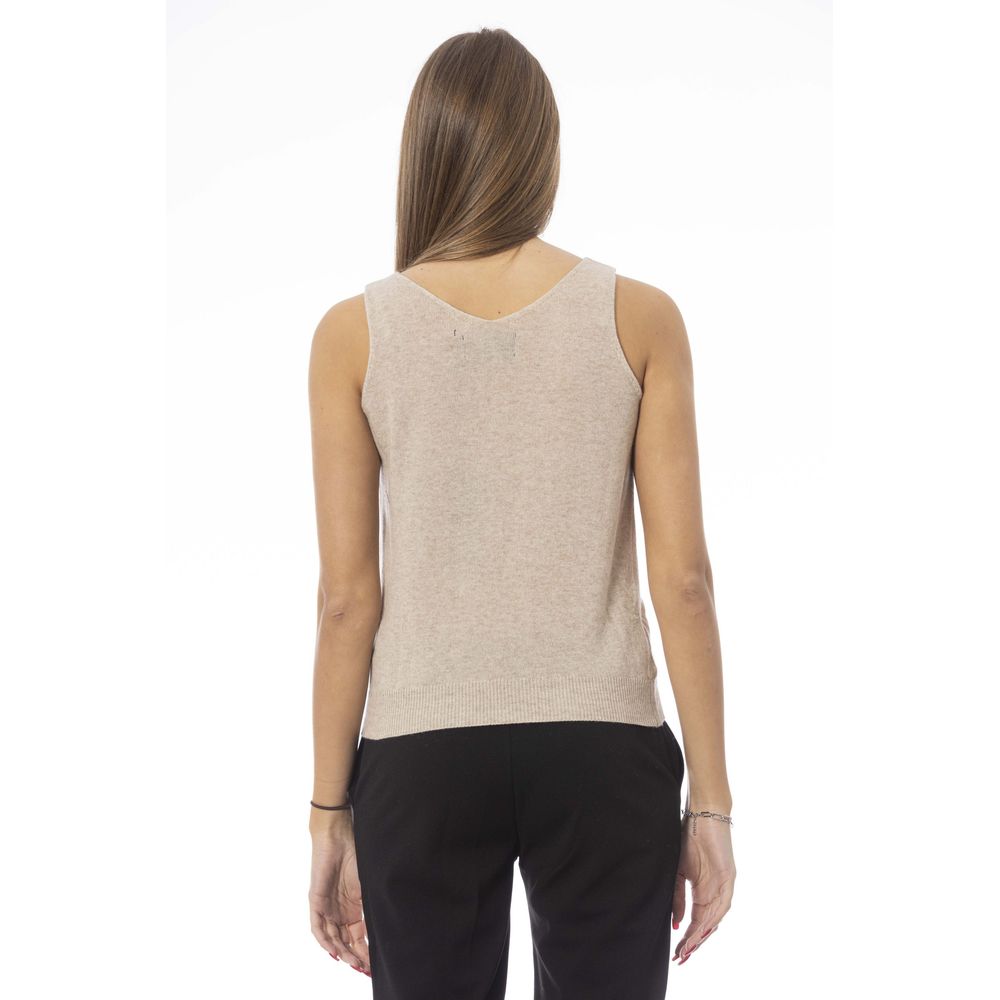 Baldinini Trend Beigefarbenes Wolltop für Frauen