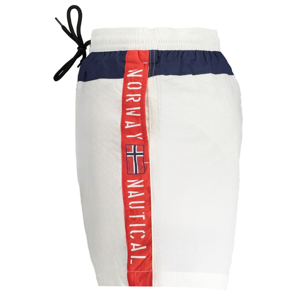 Norway 1963 Weiße Herren-Badeshorts aus Polyester