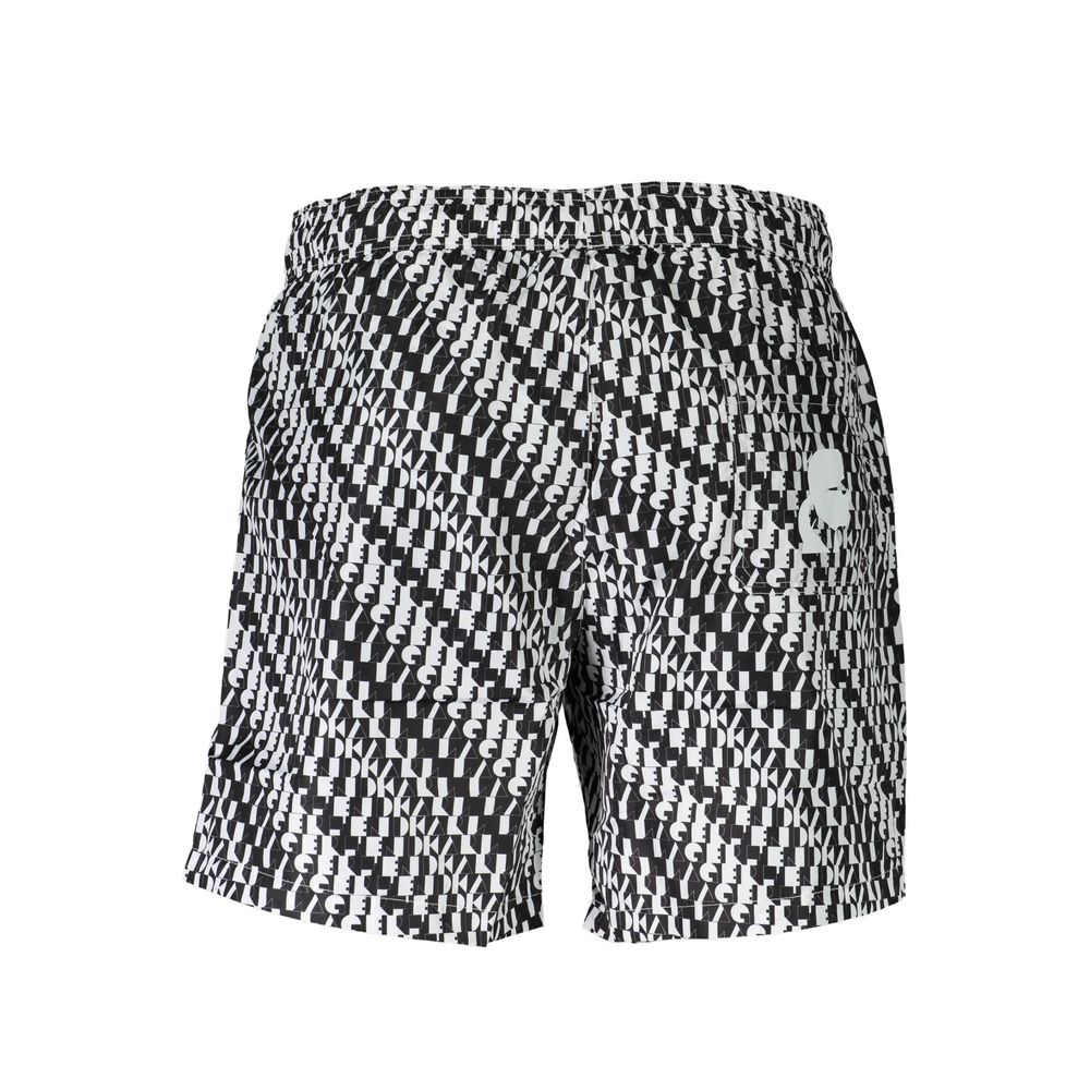 Karl Lagerfeld Weiße Herren-Badeshorts aus Polyester