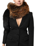 Dolce & Gabbana Brauner Rotfuchsfell-Hals-Kaschmir-Wärmer-Schal