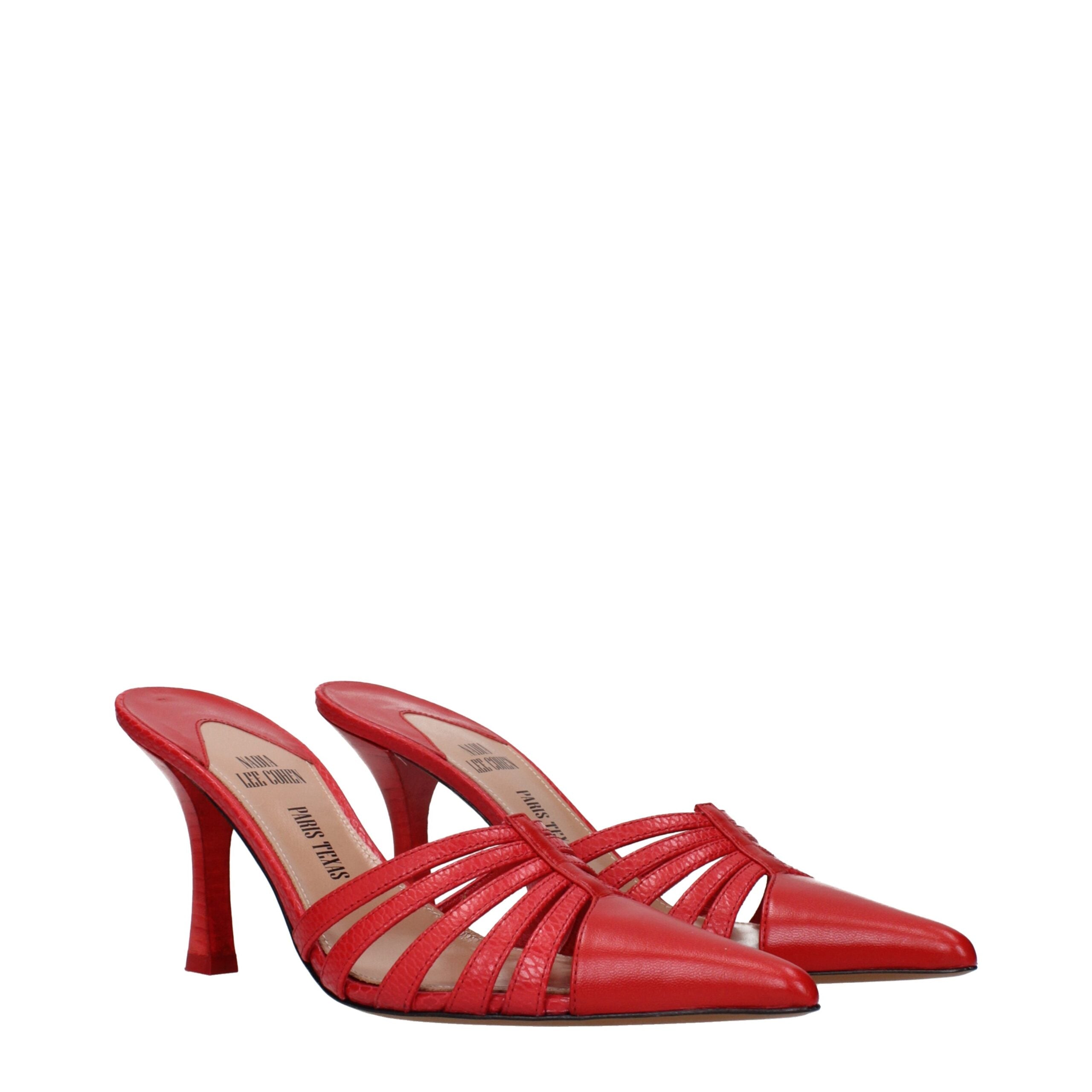 Paris Texas Rote Leder-Stilettosandalen