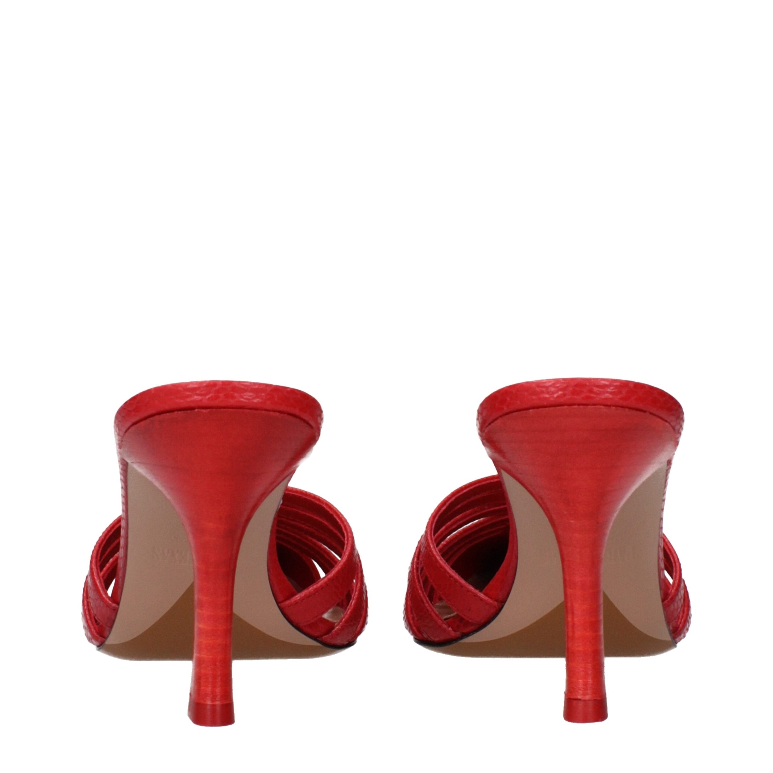 Paris Texas Rote Leder-Stilettosandalen