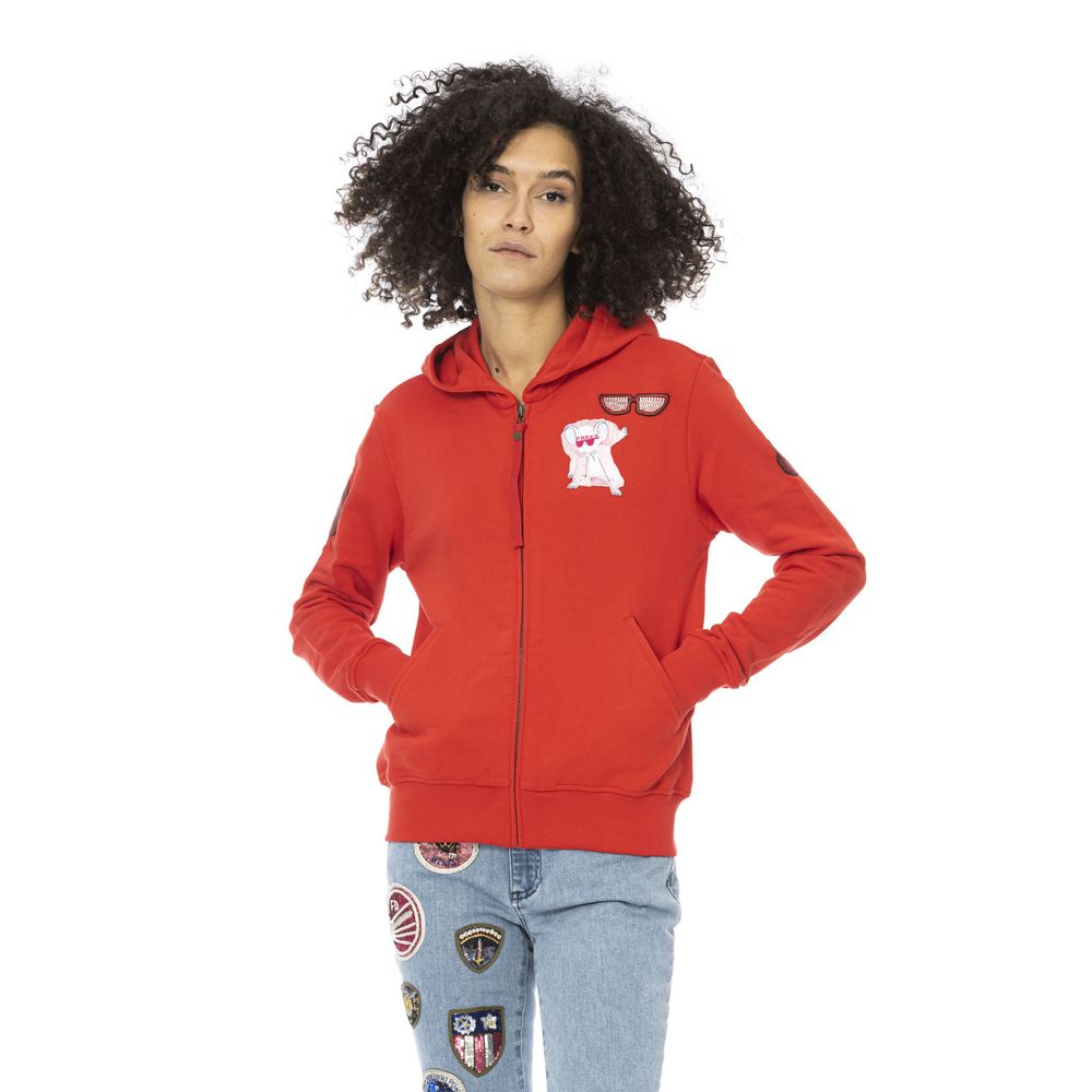 Mr&Mrs Italy Rotes Baumwoll-Sweatshirt-Top für Frauen