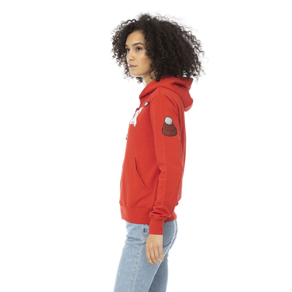 Mr&Mrs Italy Rotes Baumwoll-Sweatshirt-Top für Frauen