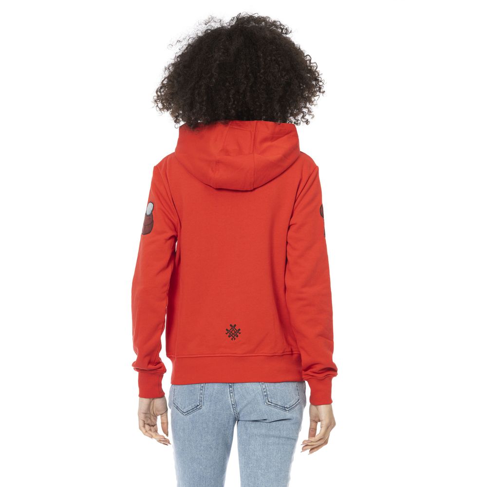 Mr&Mrs Italy Rotes Baumwoll-Sweatshirt-Top für Frauen