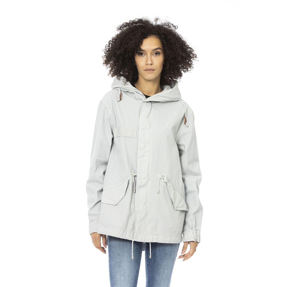 Mr&Mrs Italy Women's Silver Cotton Parka Jacket