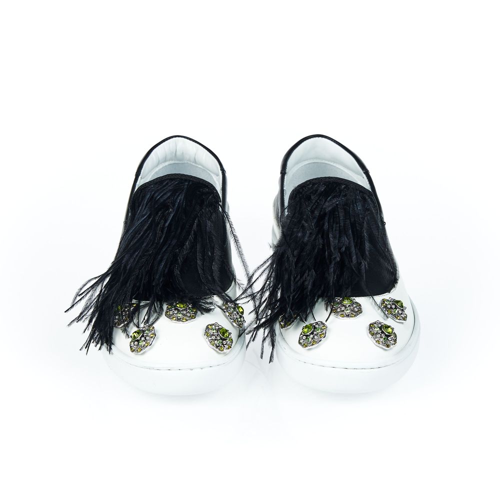 Mr&Mrs Italy Schwarzer Leder-Slipper für Damen