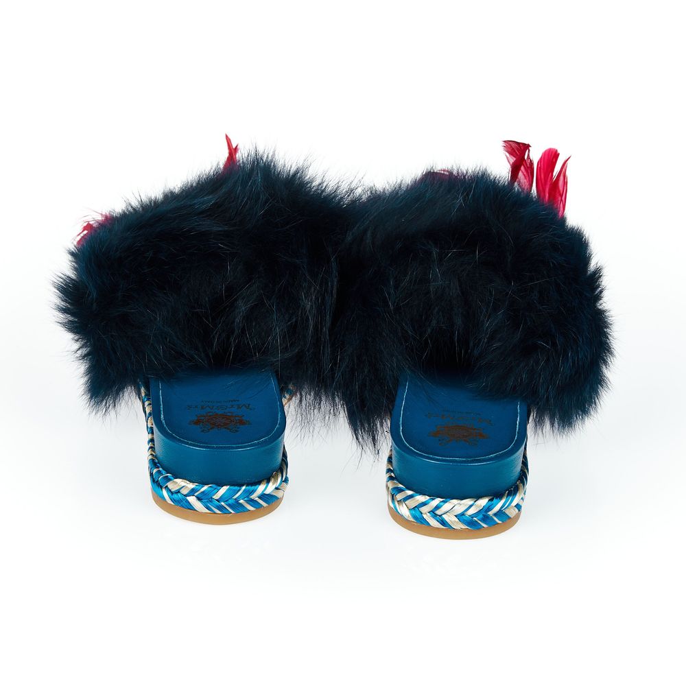 Mr&Mrs Italy Blue Lambskin Women's Sandal