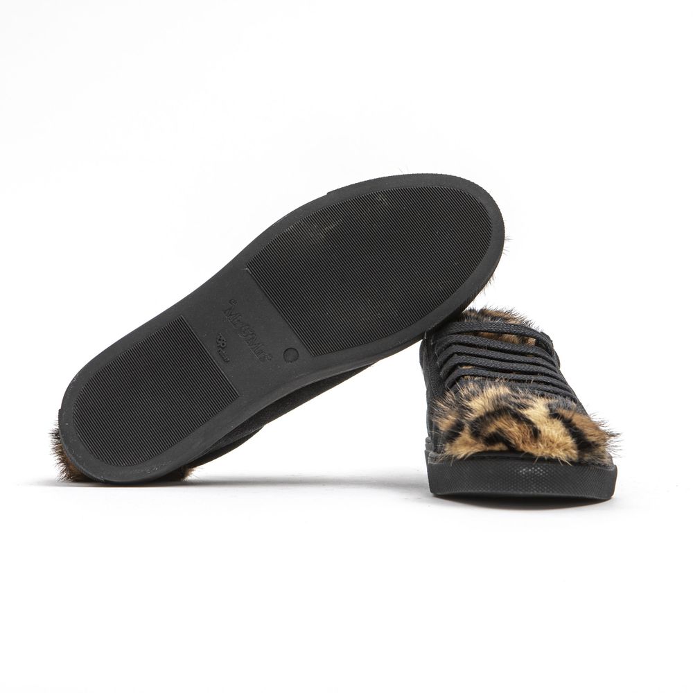 Mr&Mrs Italy Schwarzes Leder Damen Sneaker