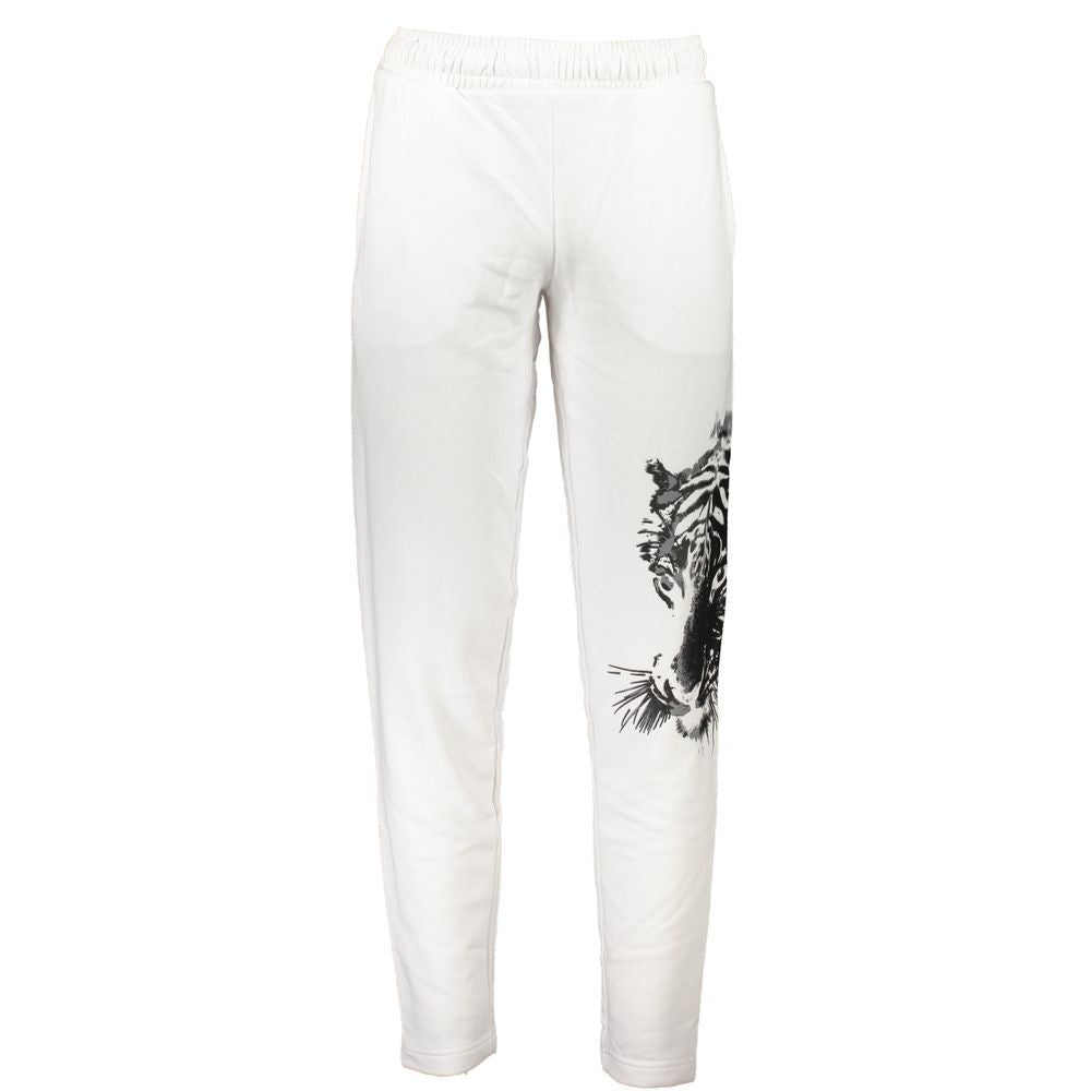 Cavalli Class Bianco Cotton Herren-Jogginghose