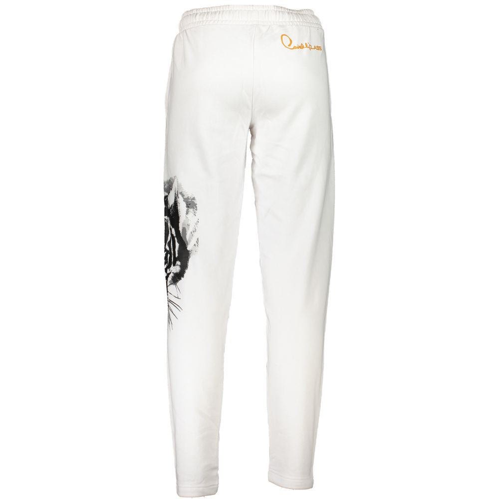 Cavalli Class Bianco Cotton Herren-Jogginghose