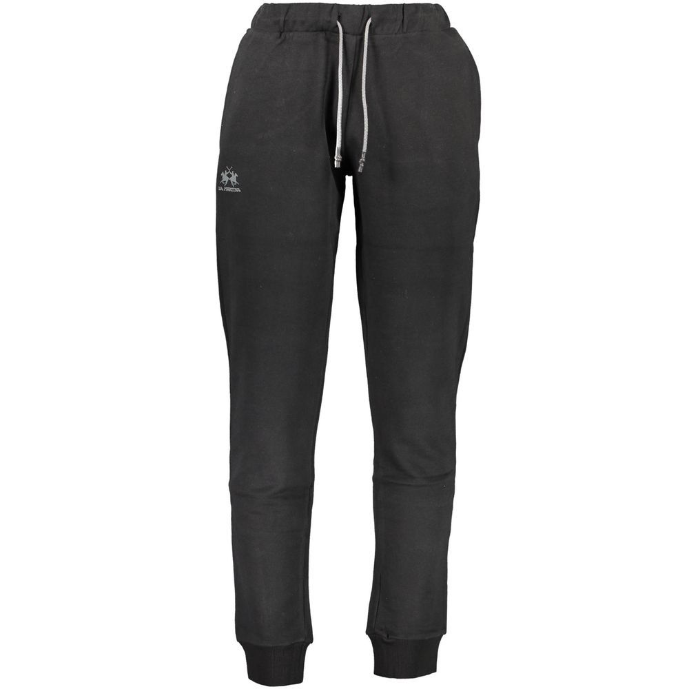La Martina Black Cotton Trousers