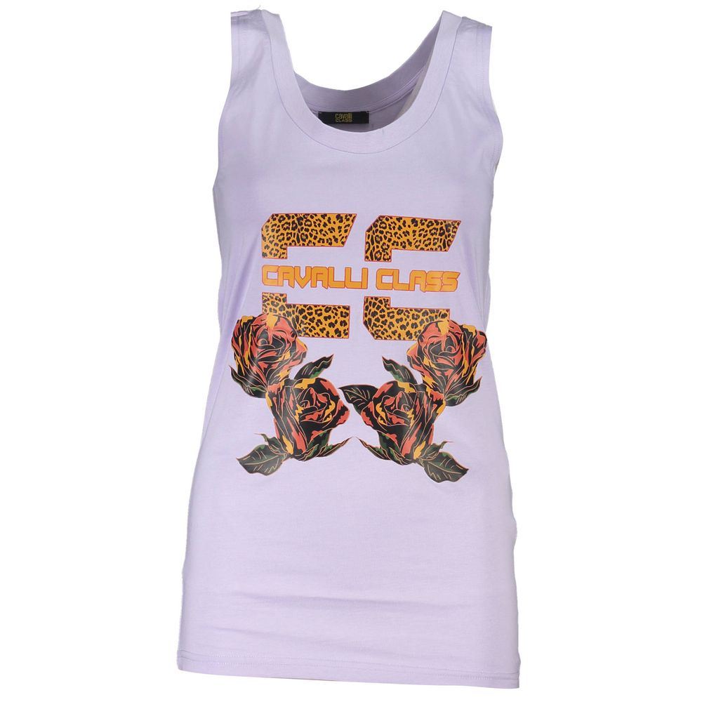 Cavalli Class Lilac Cotton Tank Top