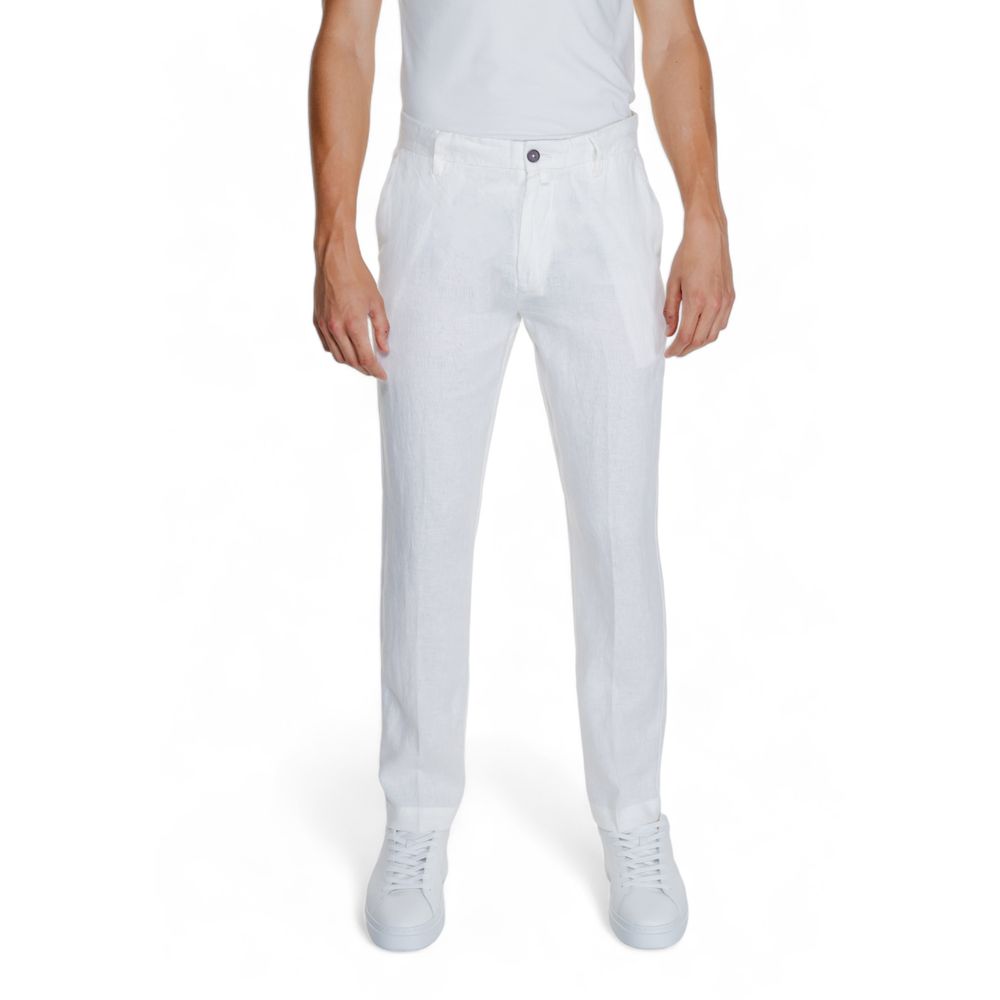 Borghese Weiße Leinen-Freizeithose