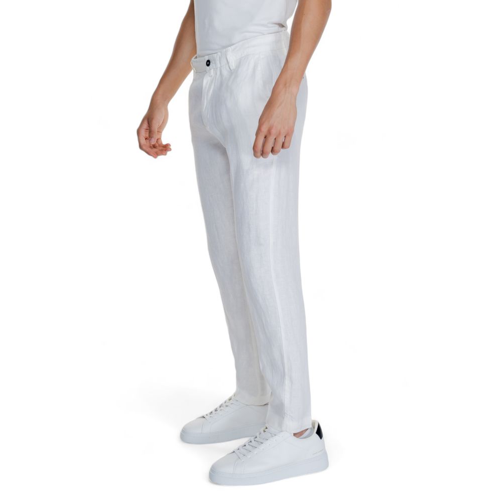 Borghese Weiße Leinen-Freizeithose