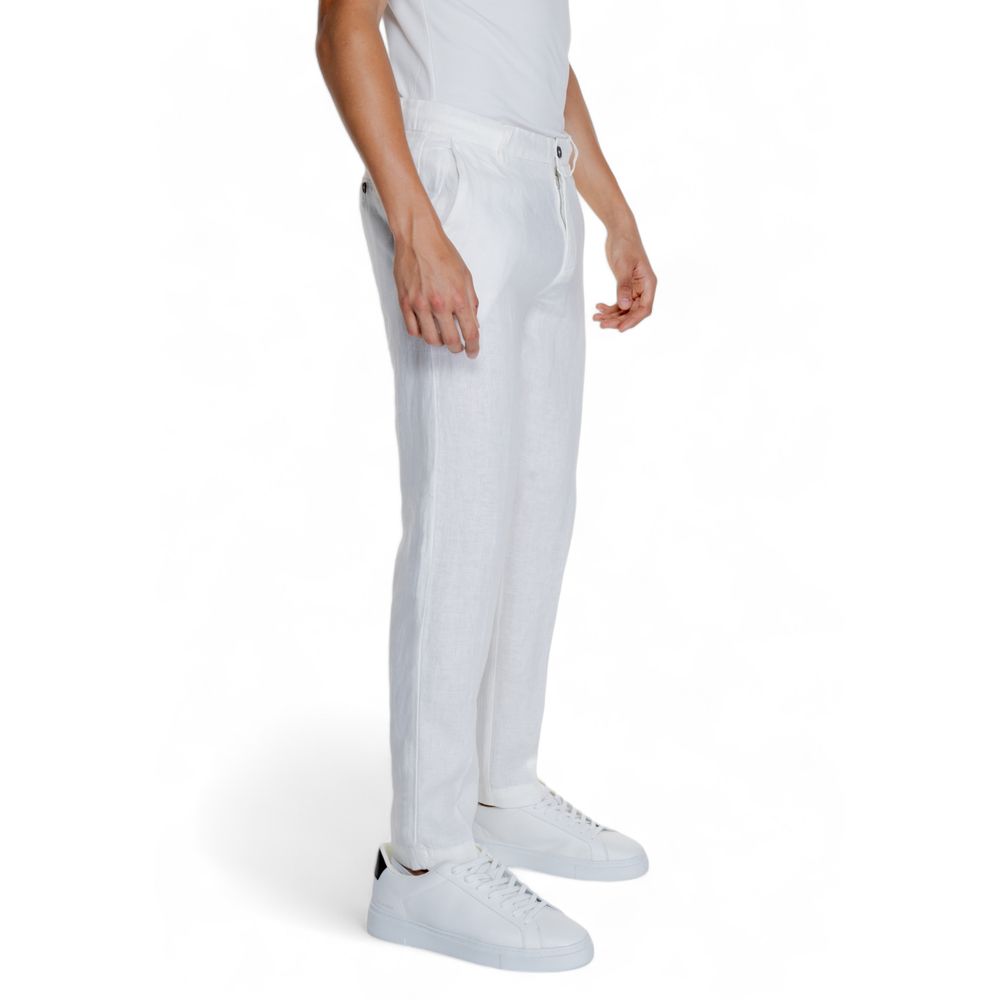 Borghese Weiße Leinen-Freizeithose