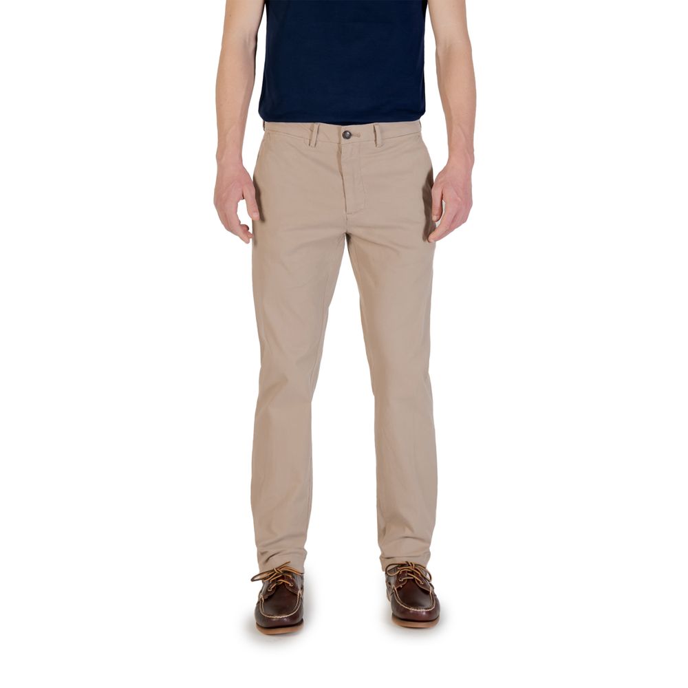 Borghese Slim-fit Beige Cotton Chinos