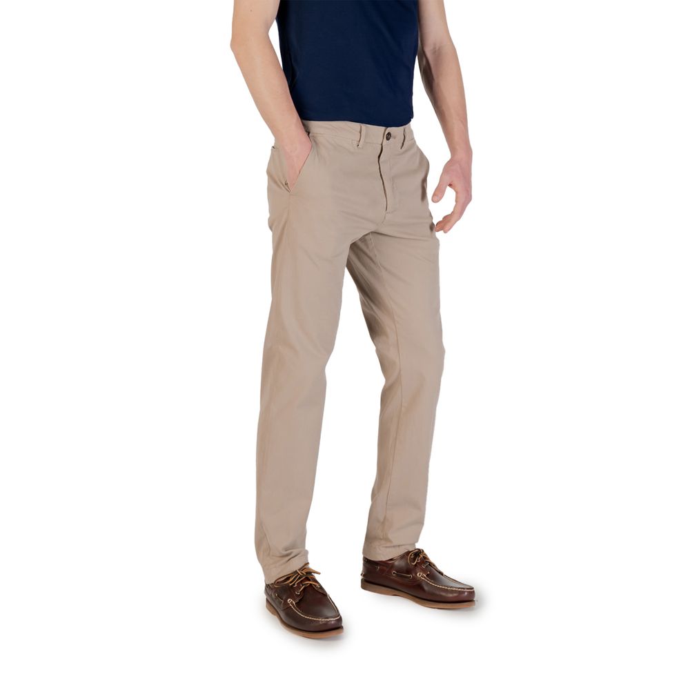 Borghese Slim-fit Beige Cotton Chinos
