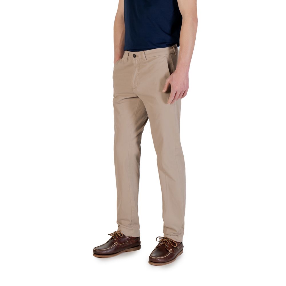 Borghese Slim-fit Beige Cotton Chinos