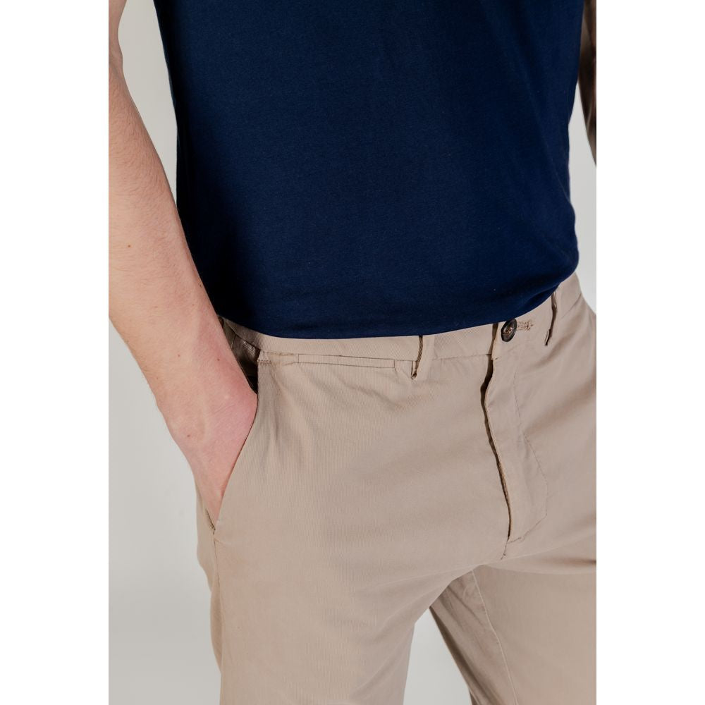 Borghese Slim-fit Beige Cotton Chinos