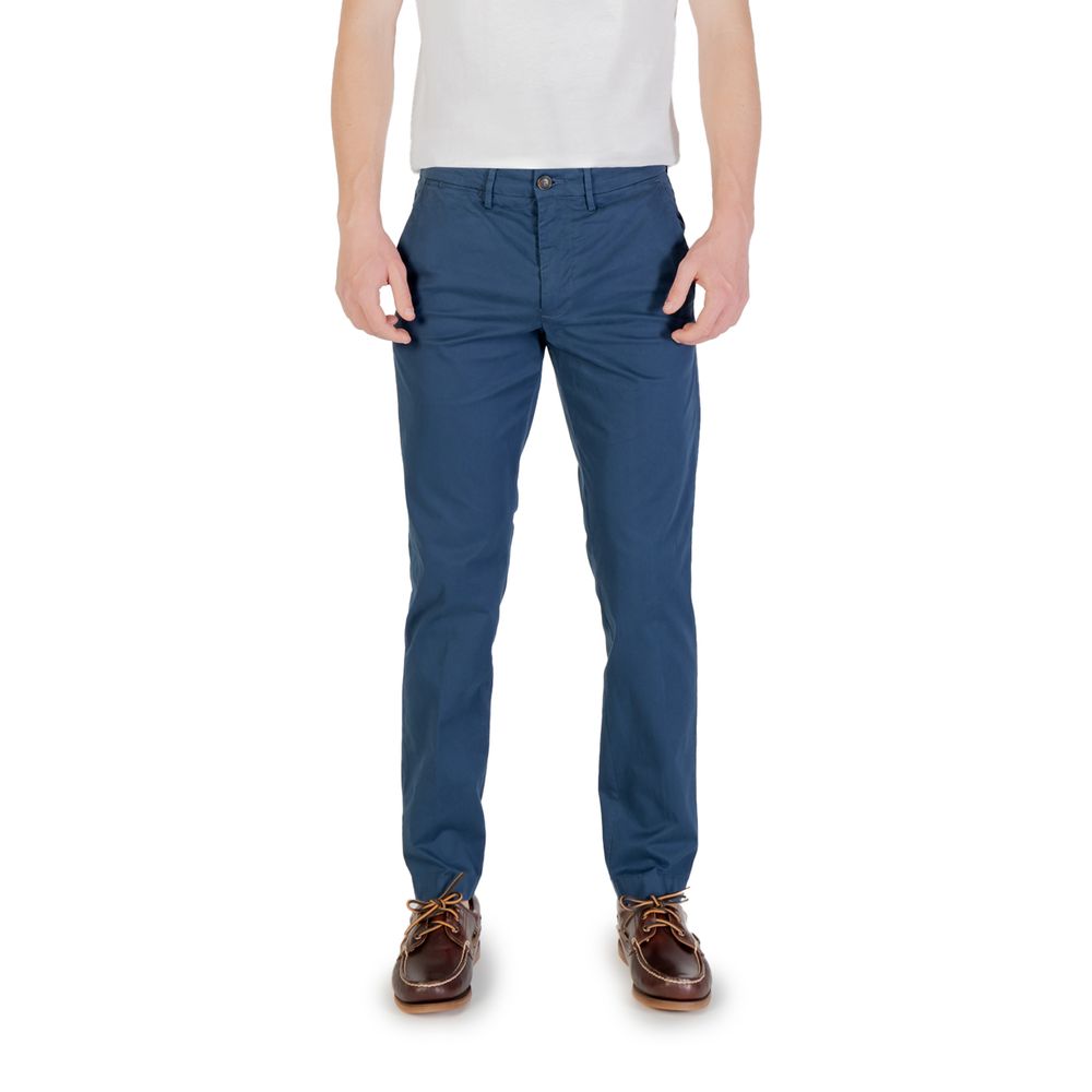 Borghese Blue Cotton Skinny Trousers