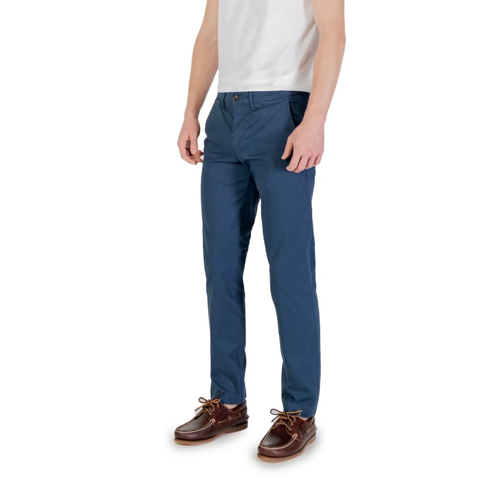 Borghese Blue Cotton Skinny Trousers