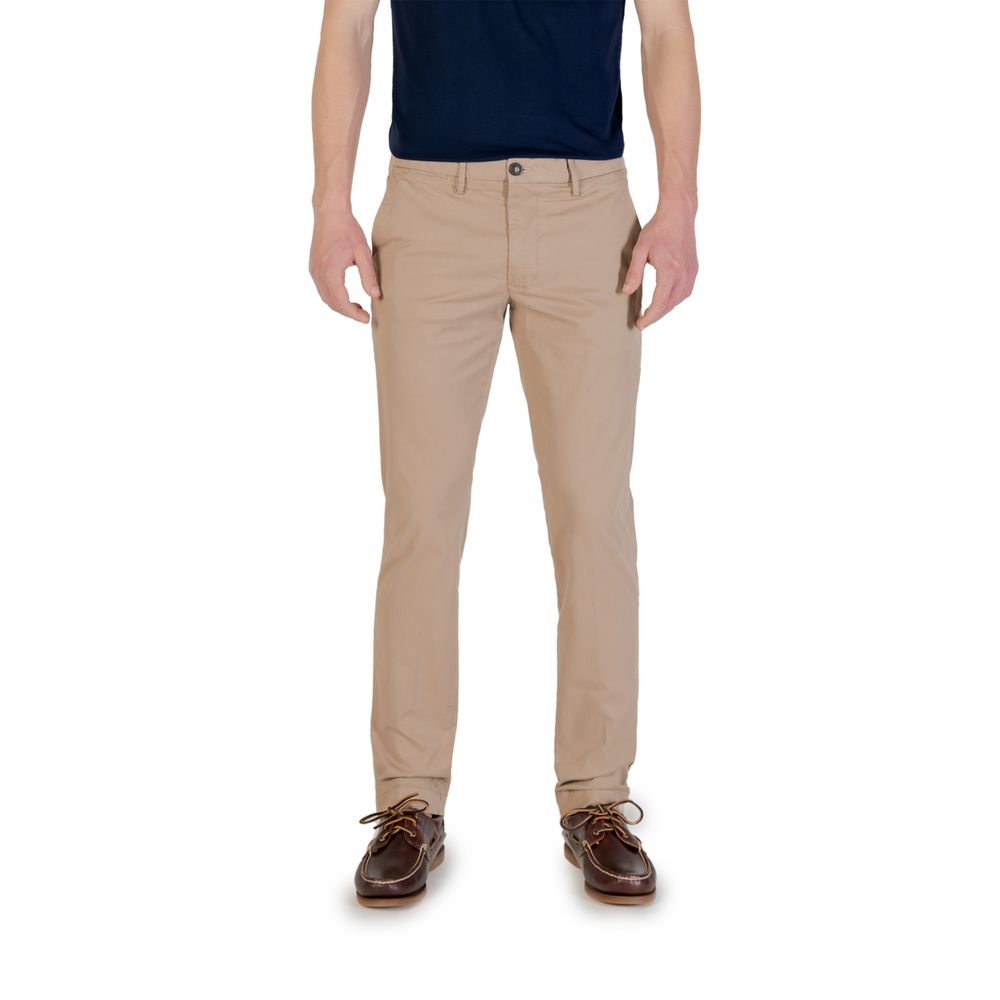 Borghese Beige Cotton Skinny Trousers