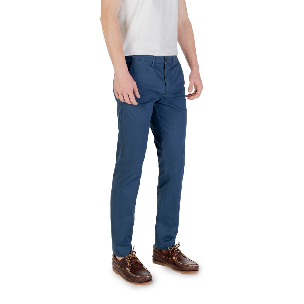 Borghese Blue Cotton Skinny Trousers