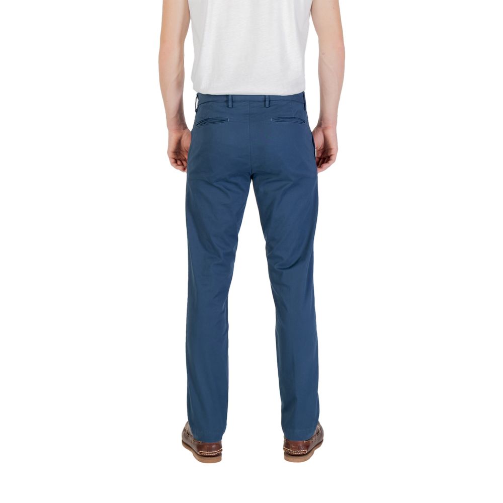 Borghese Blue Cotton Skinny Trousers