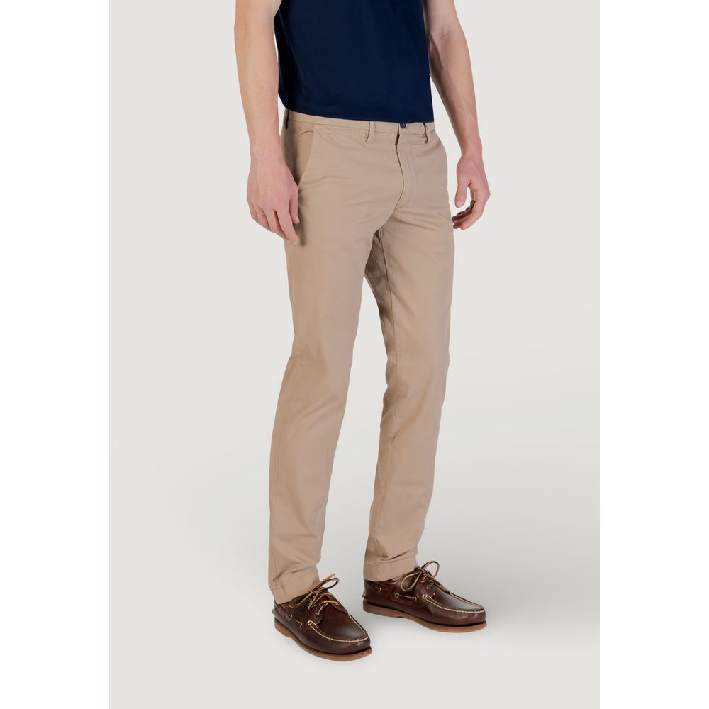Borghese Beige Cotton Skinny Trousers
