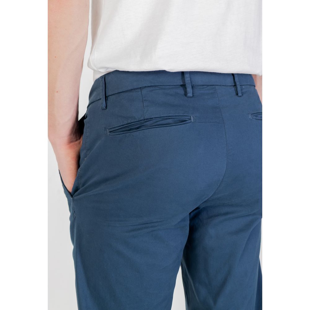 Borghese Blue Cotton Skinny Trousers
