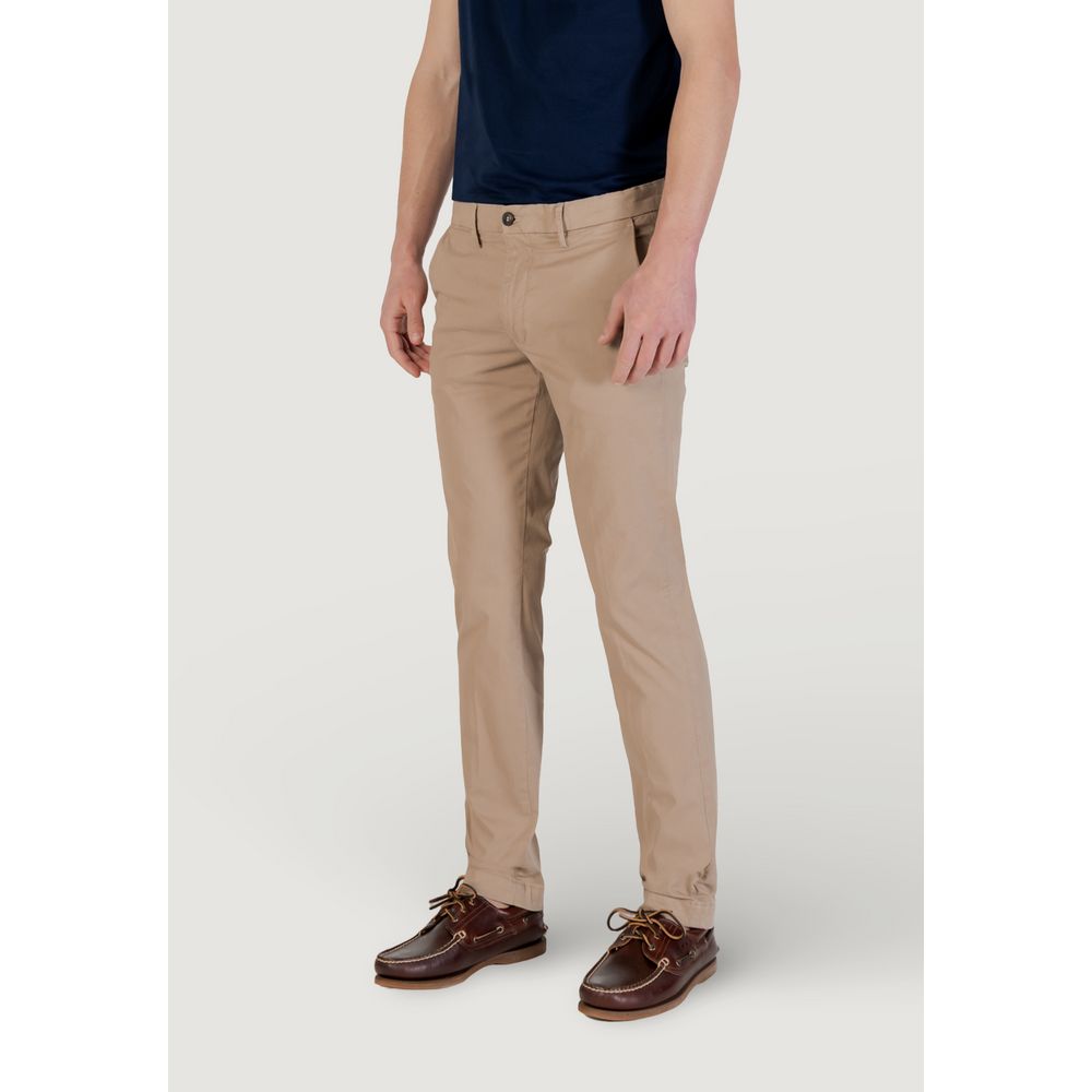 Borghese Beige Cotton Skinny Trousers