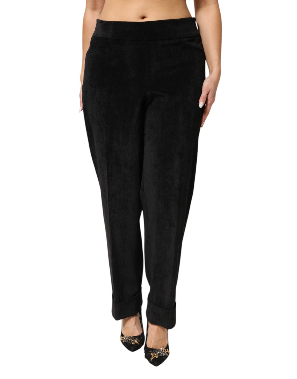 BENCIVENGA Black High-Waist Straight Dress Pants