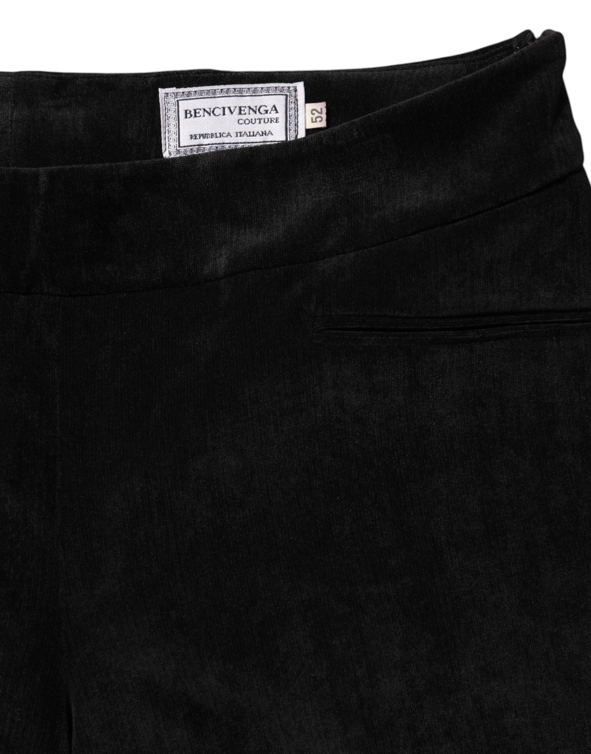 BENCIVENGA Black High-Waist Straight Dress Pants