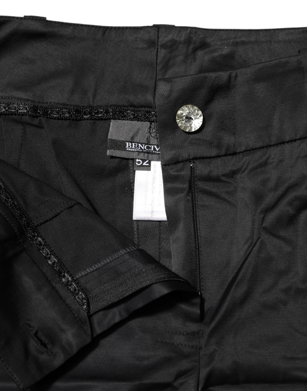 BENCIVENGA Black Cotton Blend Straight-Leg Trousers
