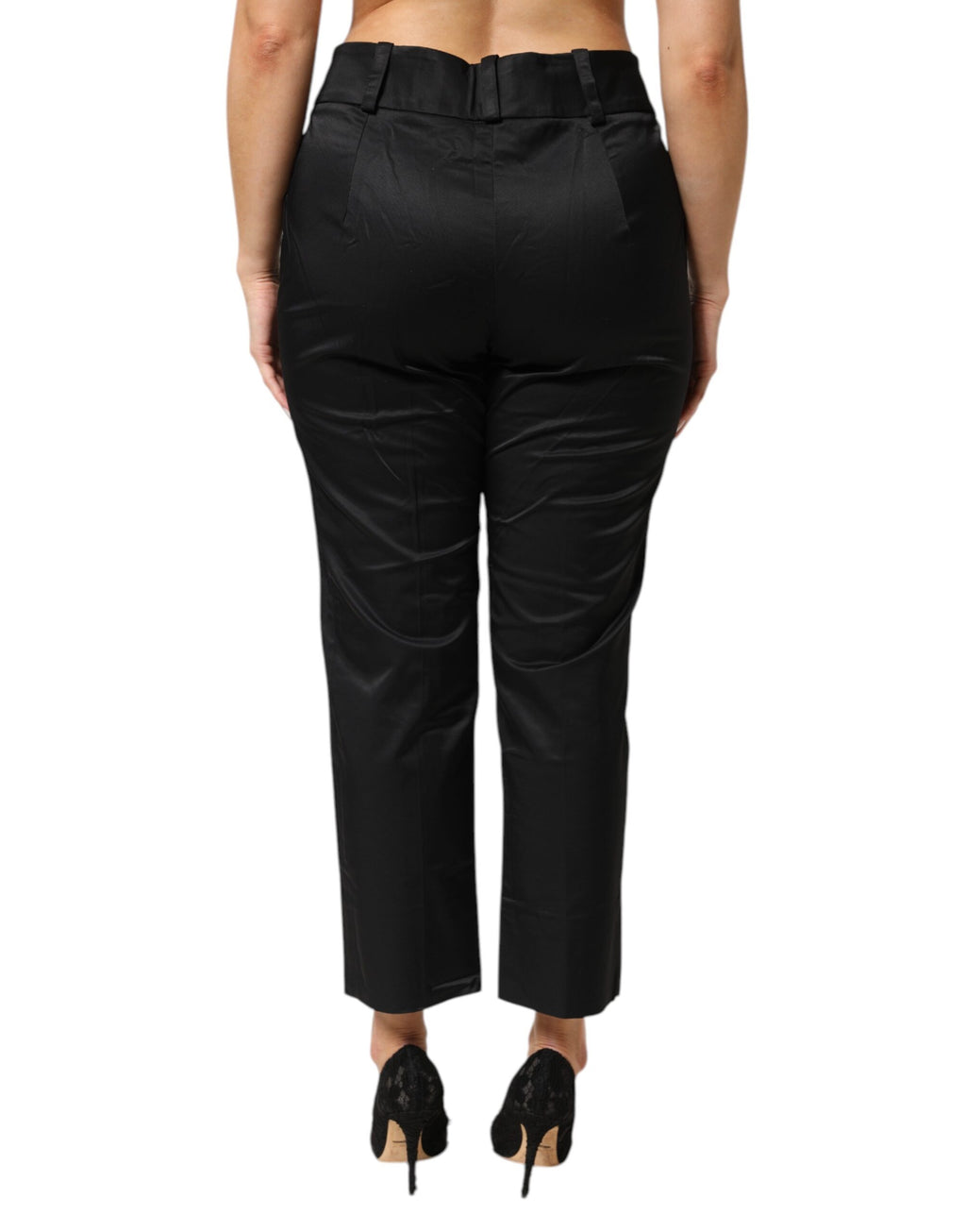 BENCIVENGA Black Cotton Blend Straight-Leg Trousers
