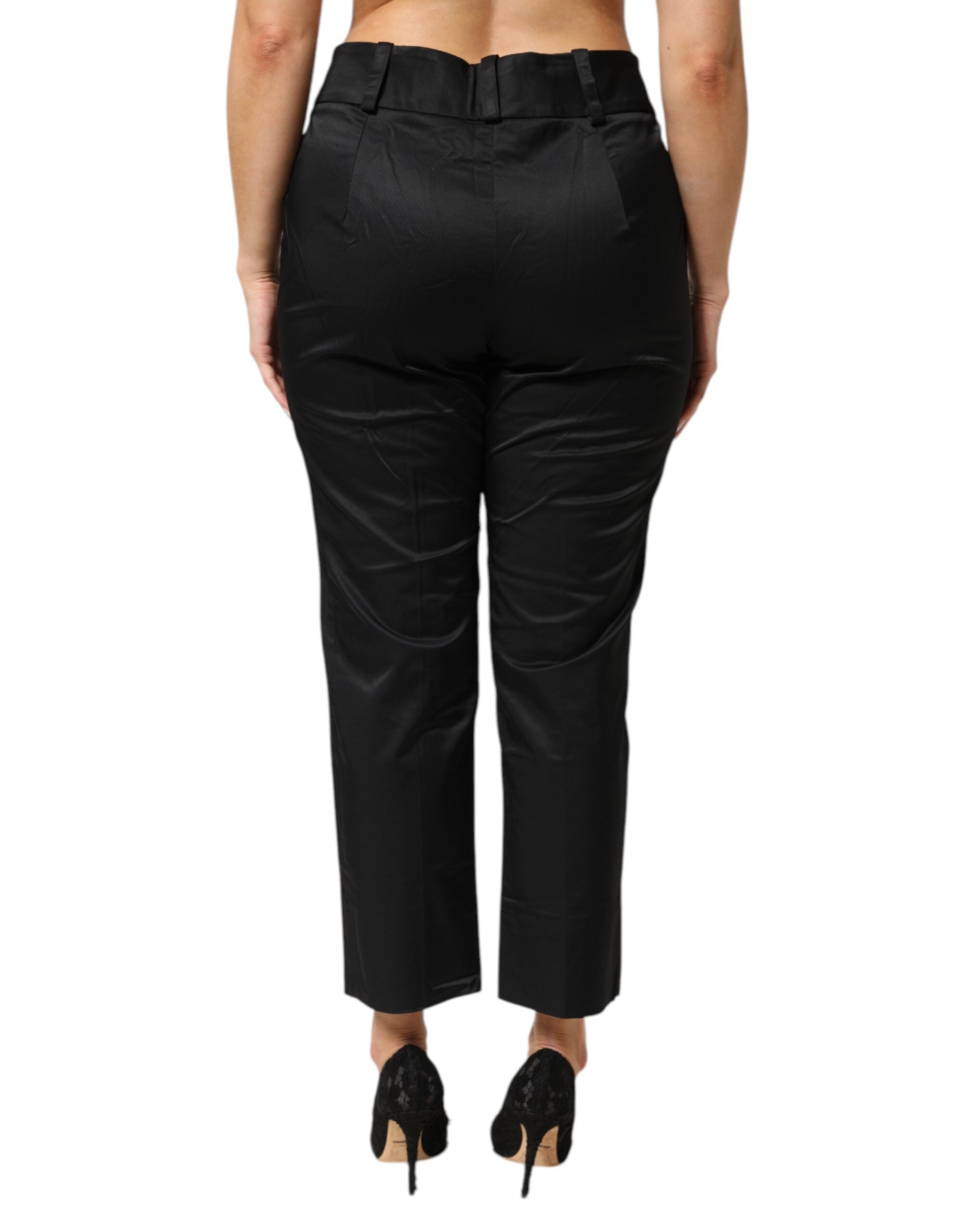 BENCIVENGA Black Cotton Blend Straight-Leg Trousers