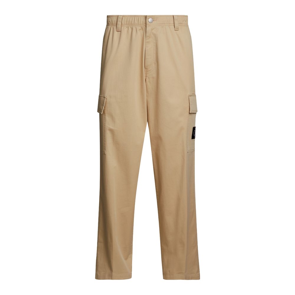 Calvin Klein Jeans Beige Hose aus recycelter Baumwolle