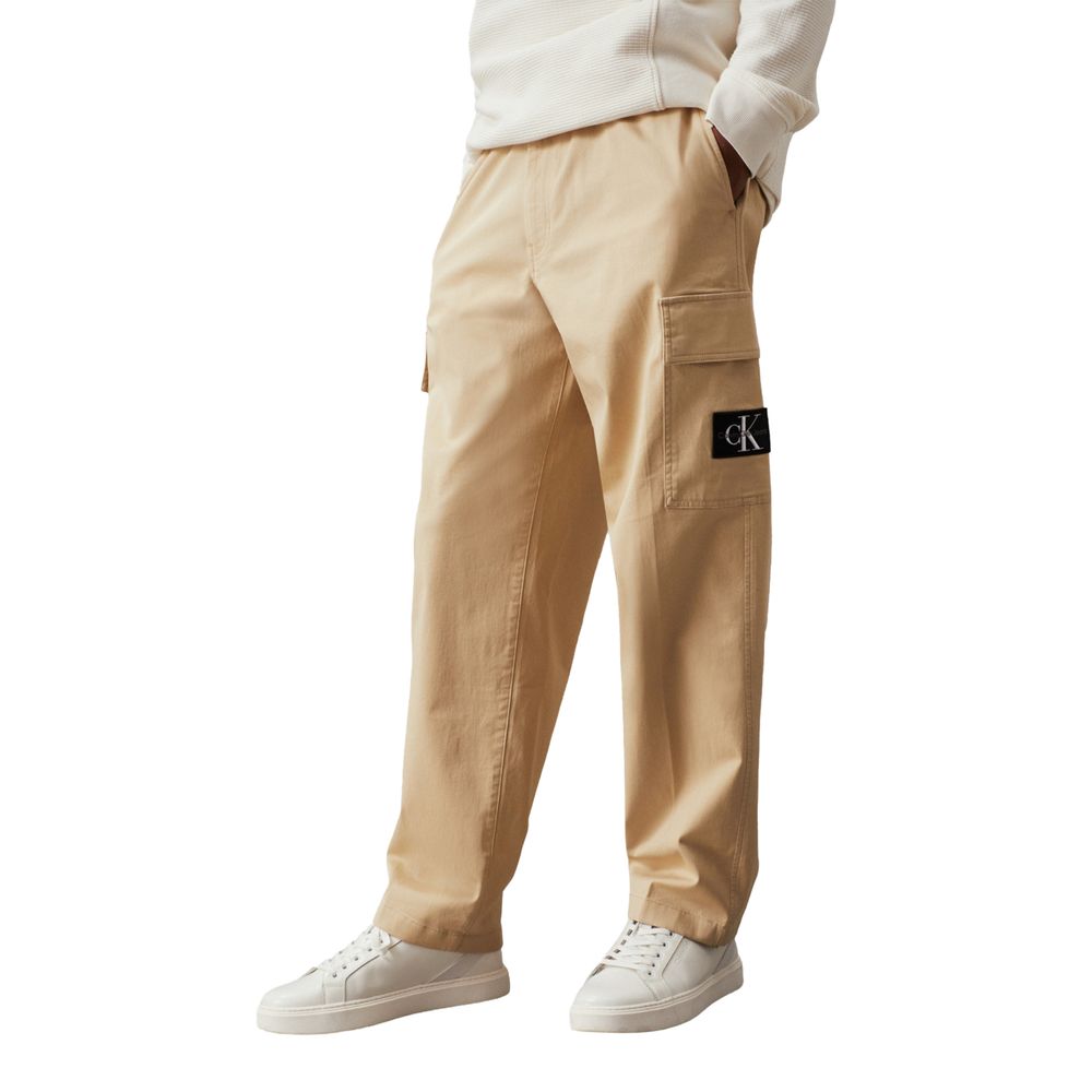Calvin Klein Jeans Beige Hose aus recycelter Baumwolle