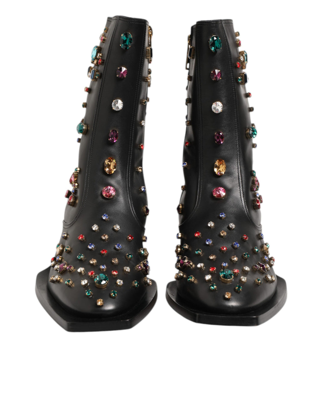 Dolce & Gabbana Schwarz Kristall verschönert Männer kurze Stiefel Schuhe