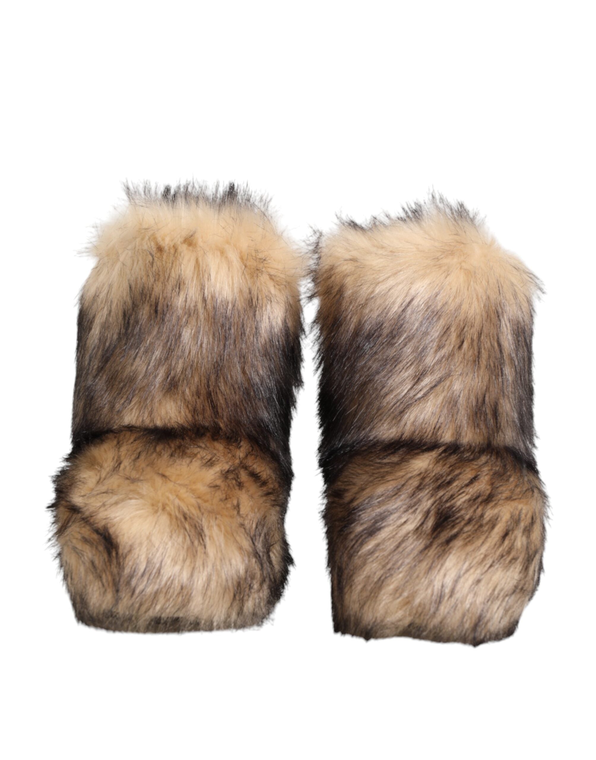 Dolce & Gabbana Braun Faux Skim Pelz Männer kurze Stiefel Schuhe