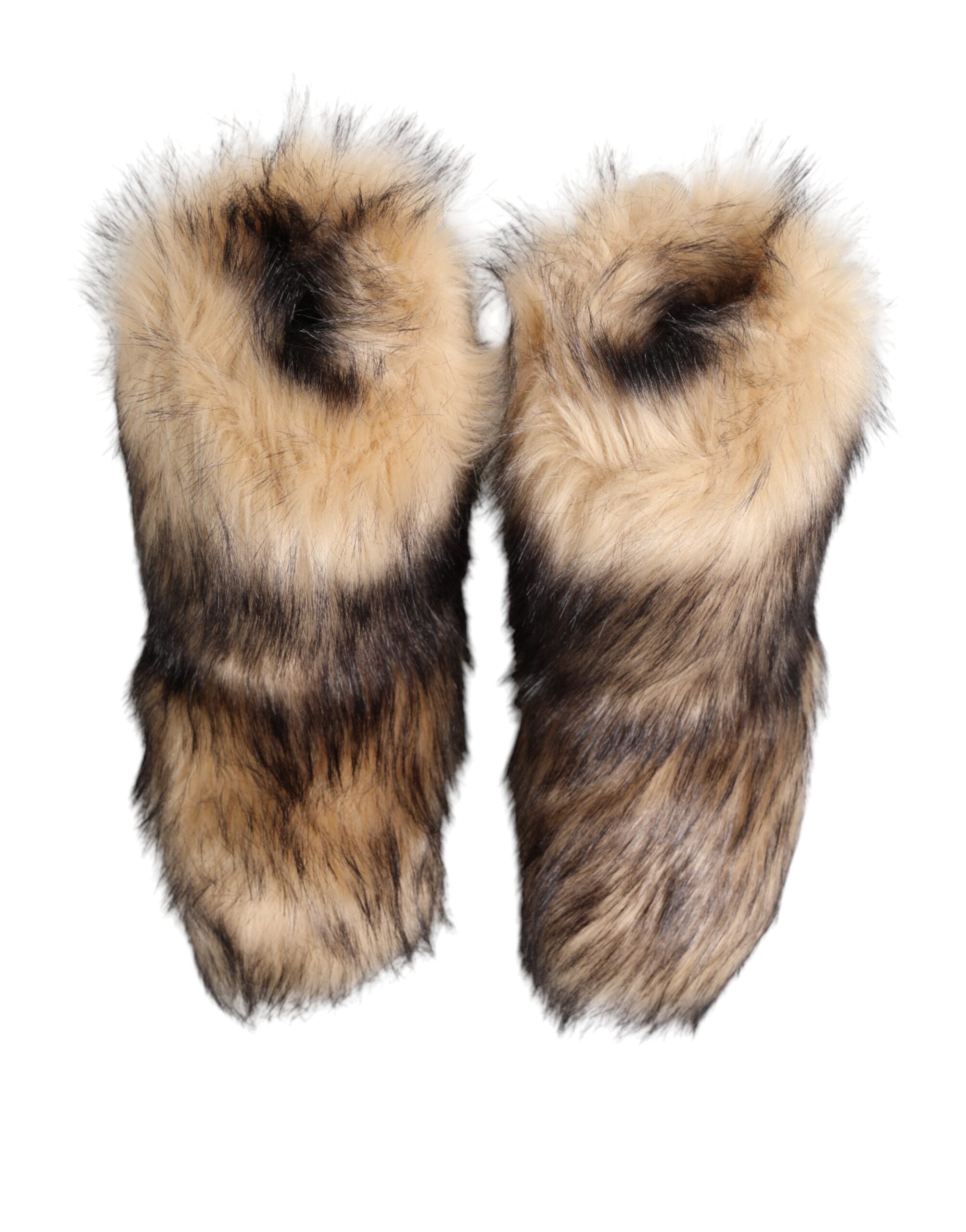 Dolce & Gabbana Braun Faux Skim Pelz Männer kurze Stiefel Schuhe